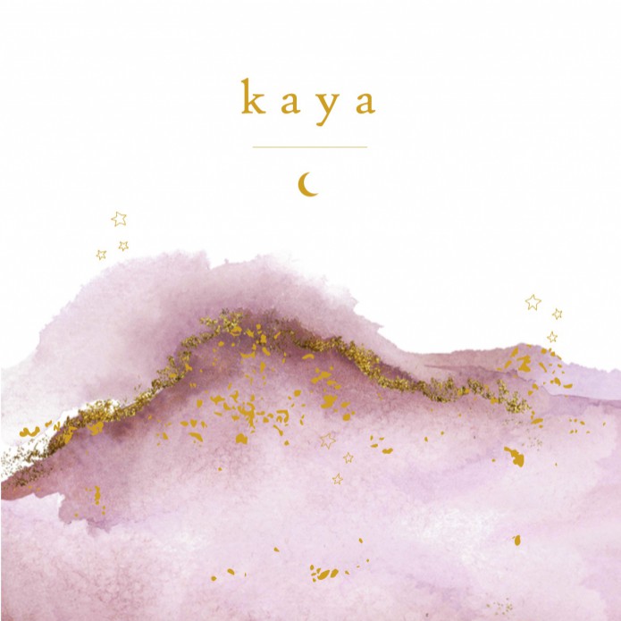 Geboortekaartje watercolor met glitters, maantje en sterren