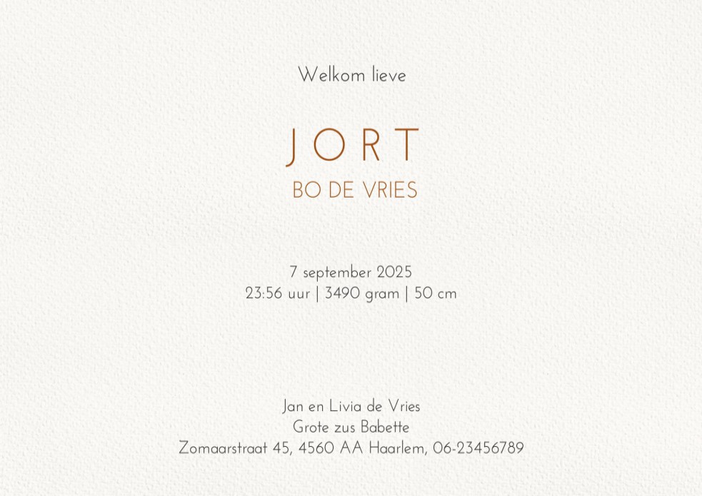 Geboortekaartje mozeswiegje met broertje in waterverf. Een sfeervol geboortekaartje dat helemaal naar wens aan te passen is met een zus of meerdere broers. 