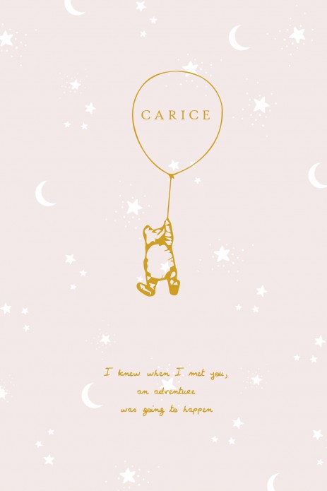 Geboortekaartje Winnie the Pooh in foliedruk