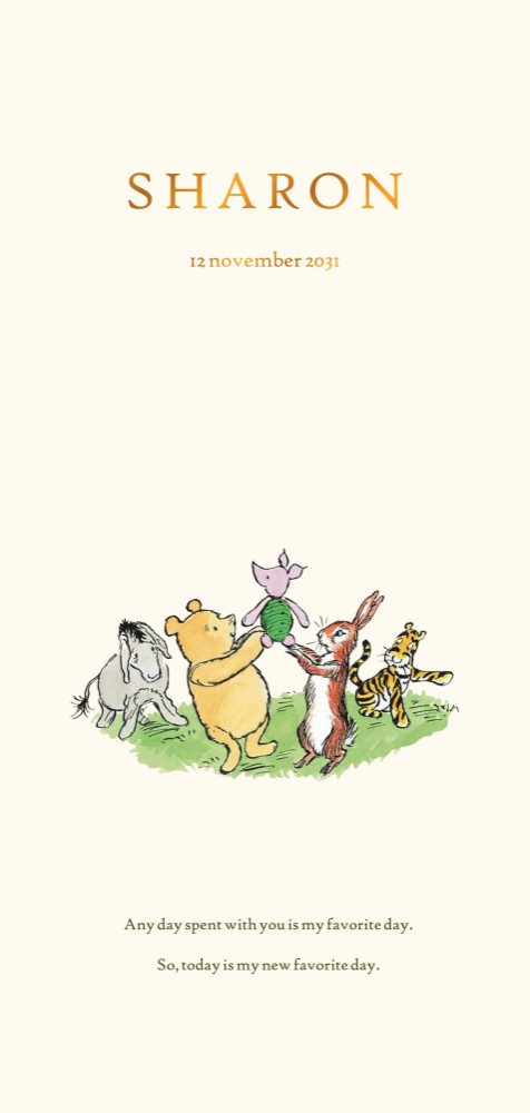 Geboortekaartje Winnie the Pooh met Piglit