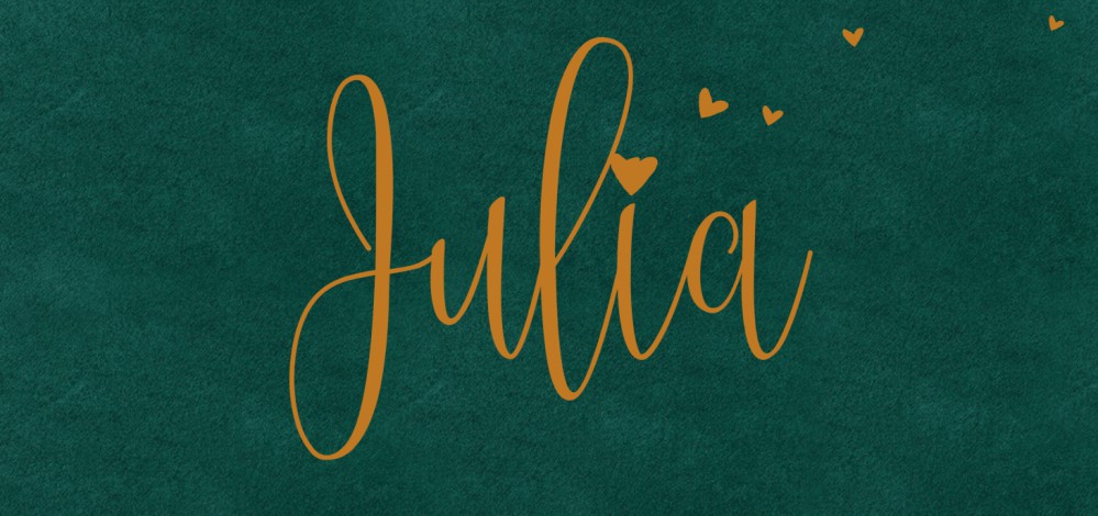 Geboortekaartje velvet look met folie naam en hartjes