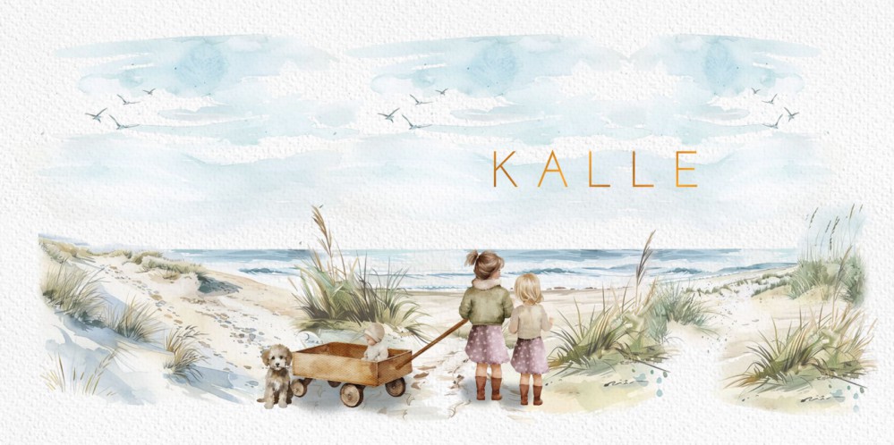 Geboortekaartje strand derde kind