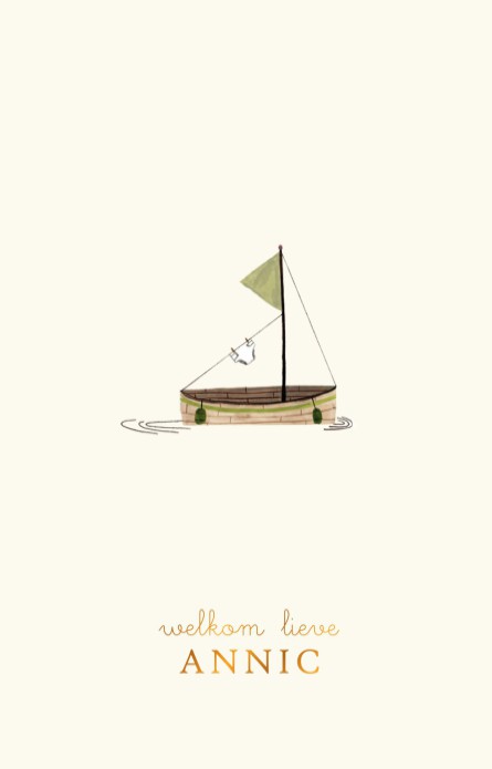 Geboortekaartje zeilbootje Anne-Brechtje