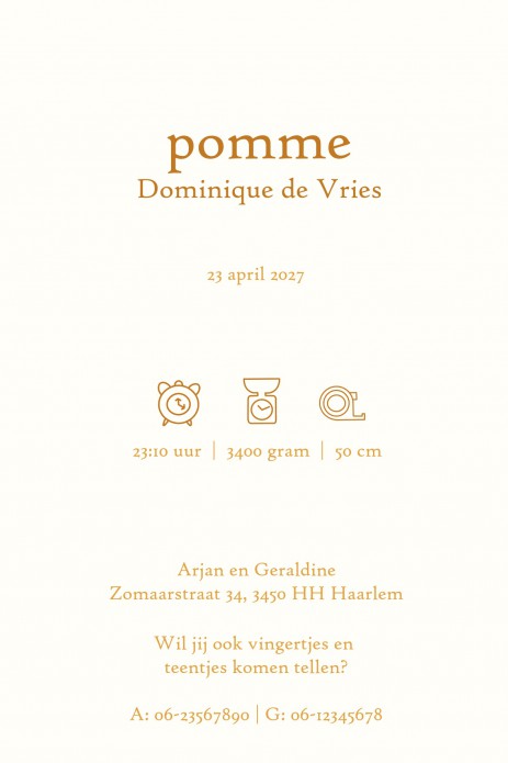 Een bijzonder geboortekaartje met handgetekende bloementakjes. Een romantisch, lief geboortekaartje dat ongetwijfeld tijdloos is. Klassiek maar wel op een nieuwe bijzondere manier. In de designtool kun je zelf aan de slag met verschillende lettertypes en 