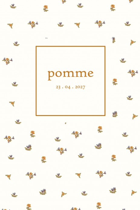 Geboortekaartje lief bloemen patroon