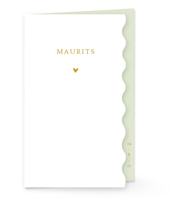 Geboortekaartje klassiek met golvende rand