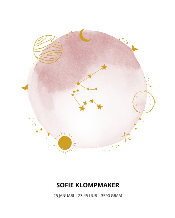Geboorteposter sterrenbeeld