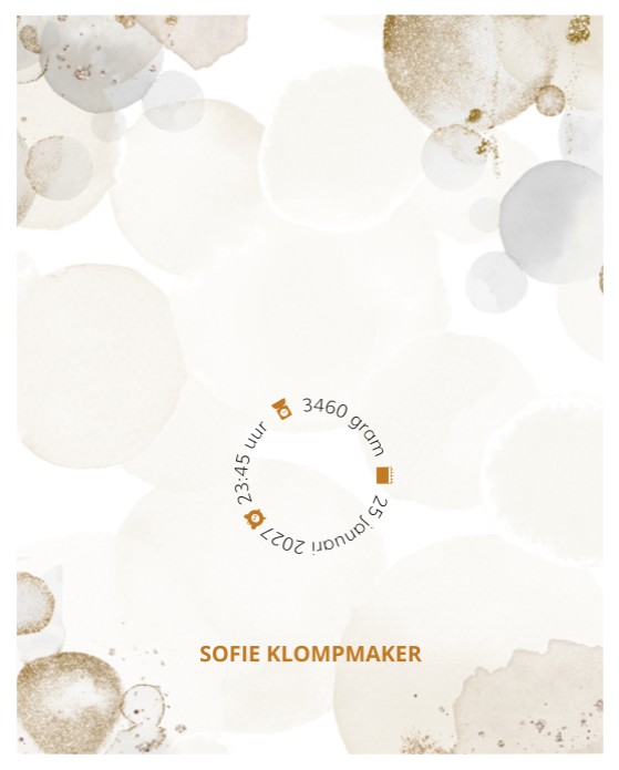 Geboorteposter aquarel dots