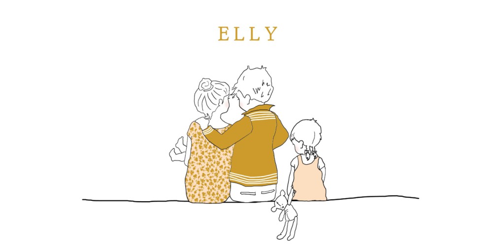 Gezin kaartje met vader, moeder en baby