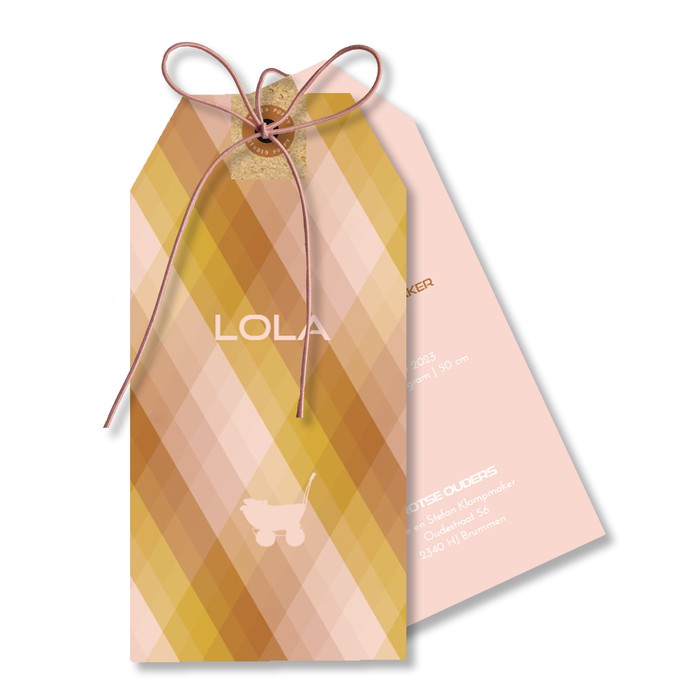 Labelkaartje ruit met wandelwagentje