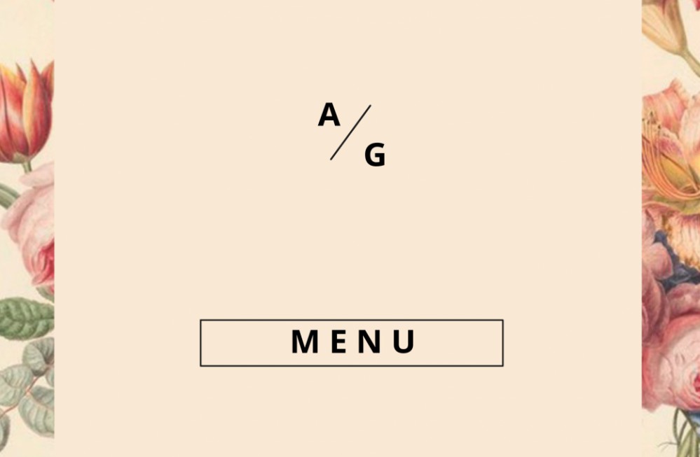 Menukaart botanisch vintage