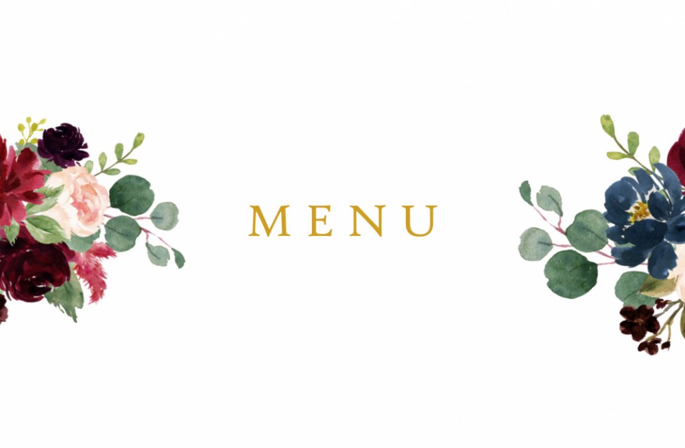 Menu kaart bruiloft floral