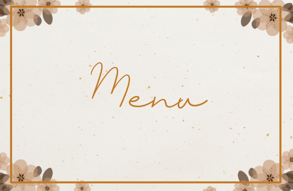 Menu kaart vintage flower