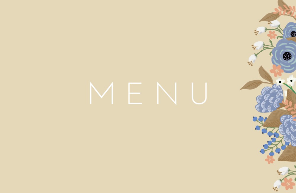 Menu kaart vrolijke bloemen