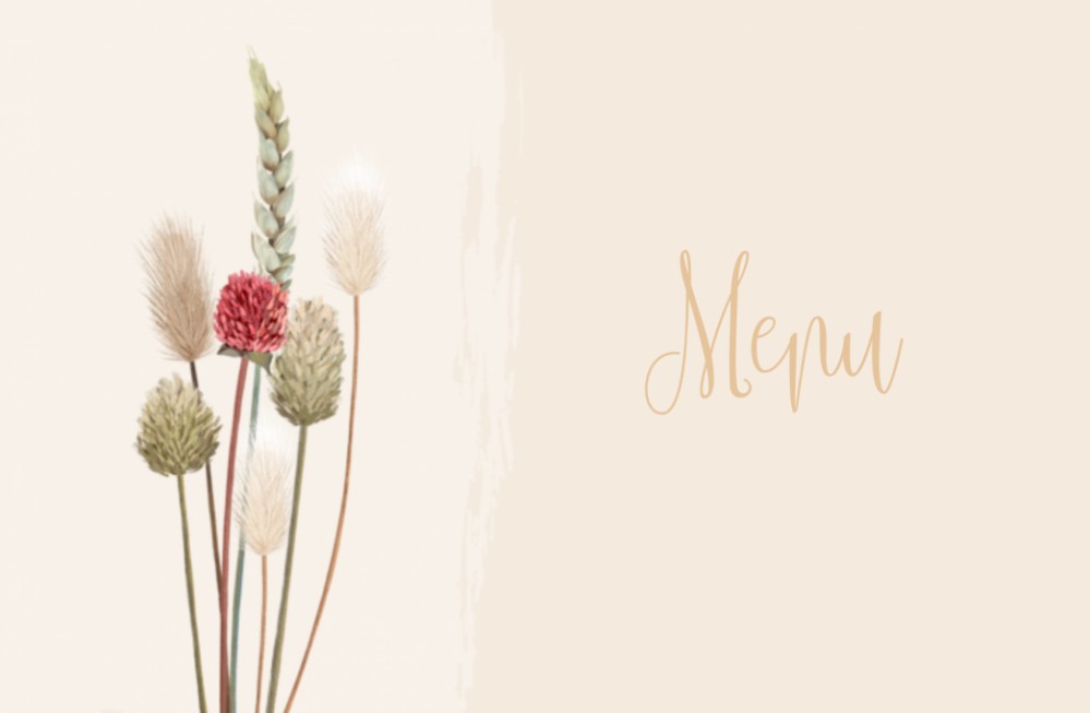 Menukaart landelijk droogbloem
