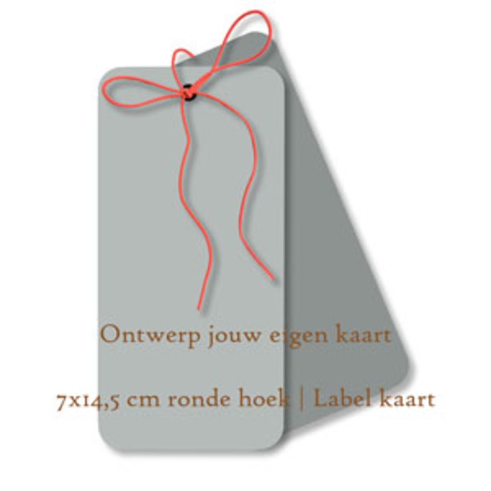Ontwerp zelf jouw kaart | 7x14,5 cm label ronde hoek | Label kaart