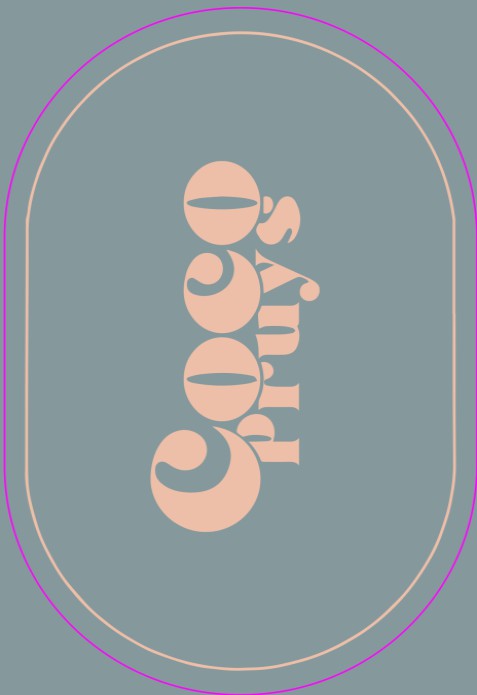 Ovaal geboortekaartje grafisch blauw roze