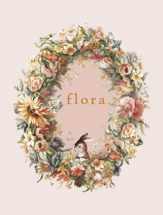 Poster bloemenkrans met folie