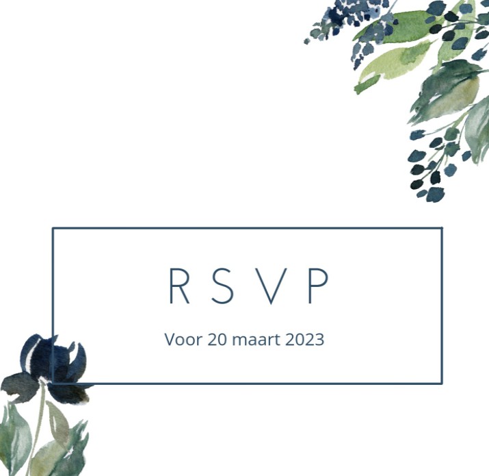 RSVP botanisch met bladeren en takjes