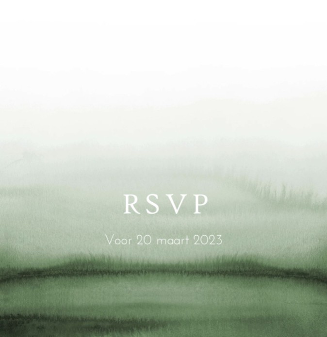 RSVP romantisch met watercolor ombre groen