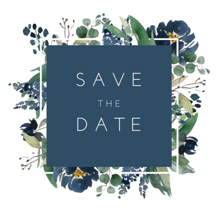 Save the date bladeren en takjes