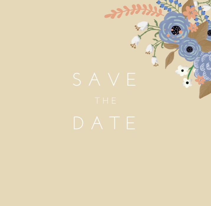 Save the date vrolijke bloemen
