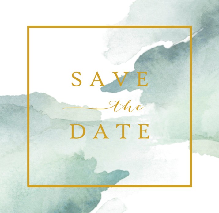 Save the date watercolour pastel