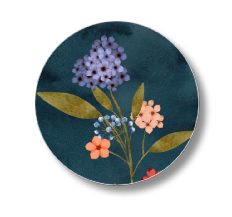 Sluitsticker kleurige bloemen