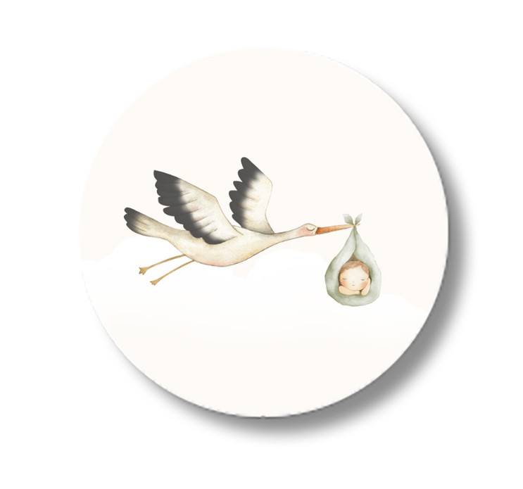 Sluitsticker ooievaar neutraal