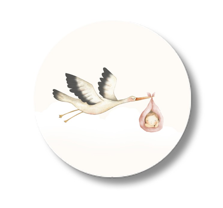 Sluitsticker ooievaar meisje