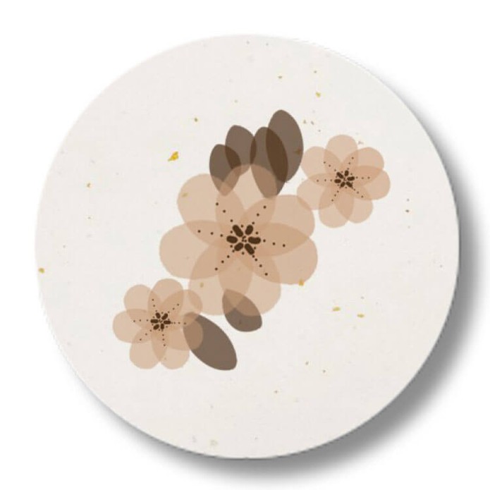 Sluitsticker recycled papier look met bloemen