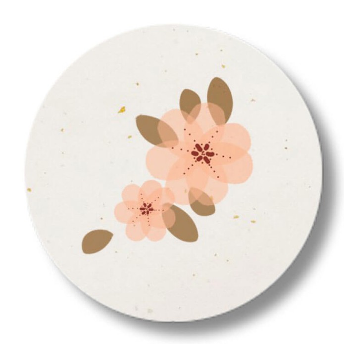 Sluitsticker recycled papier look met bloemen