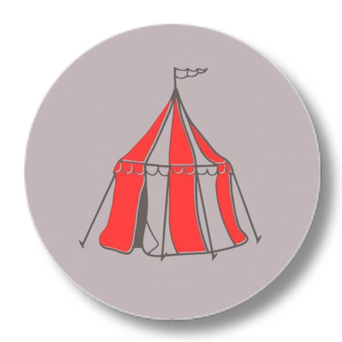 Sluitsticker vintage circus