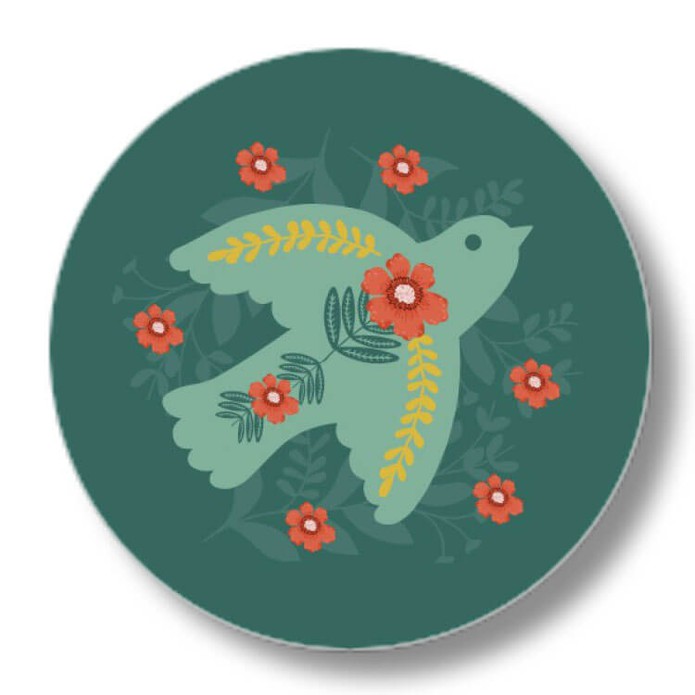 Sluitsticker folklore vogel