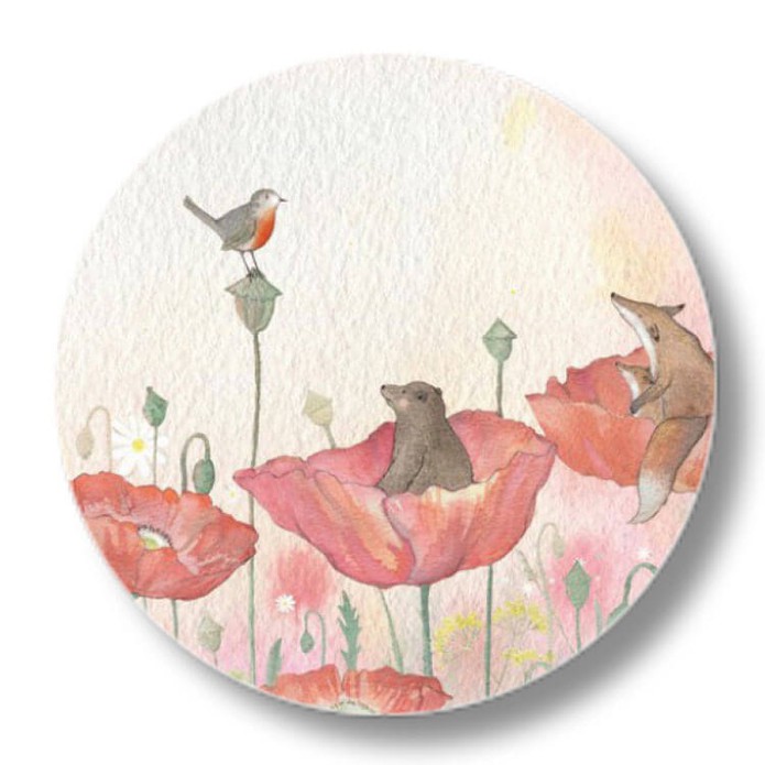 Sluitsticker Hartendief klaproos