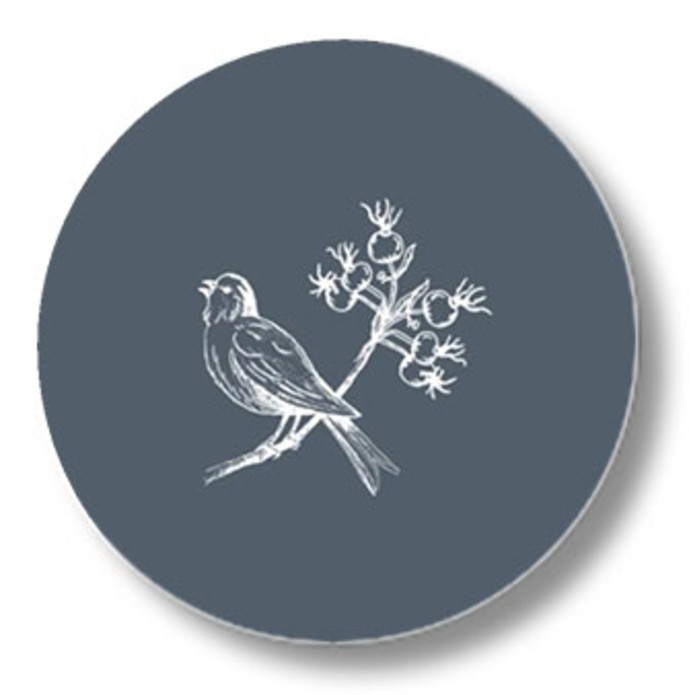 Sluitsticker zingend vogeltje lijntekening