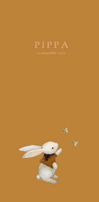 Geboortekaartje met konijn