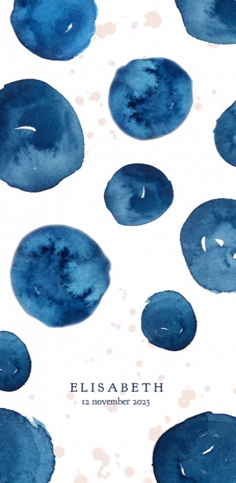 Panorama geboortekaart met aquarel bollen