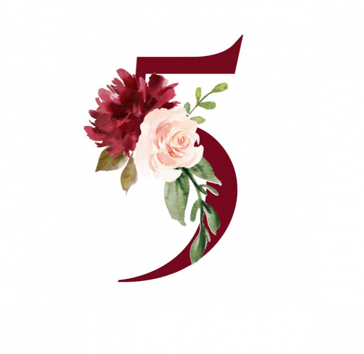 Trouwen | tafelnummers met watercolour bloemen