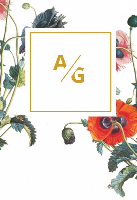 Trouwkaart vintage boeket met foliedruk