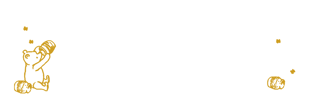 Adresetiket Winnie the Pooh - goudkleurig