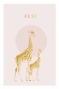 Geboortekaartje foliedruk giraffe voor