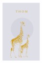 Geboortekaartje foliedruk giraffe jongen voor