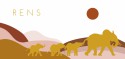 Geboortekaartje olifant met jonge olifantjes voor