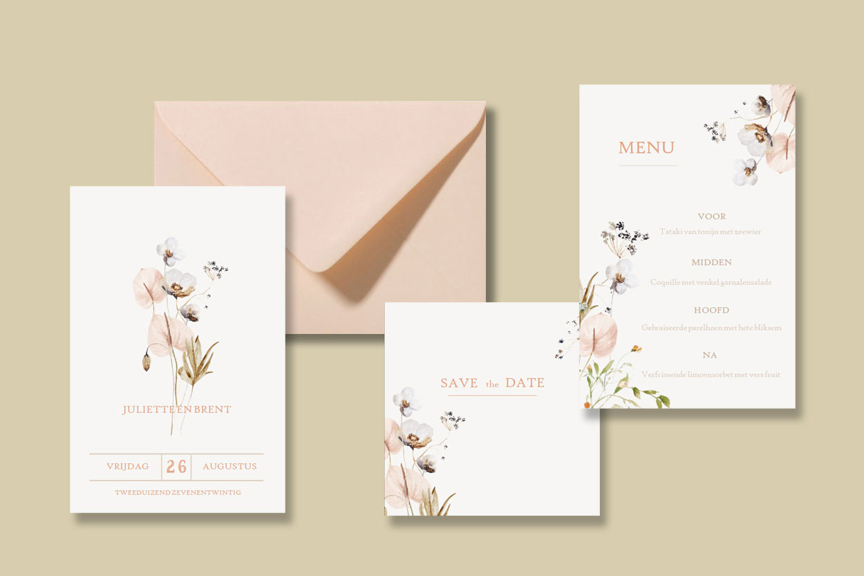 Huisstijl rustic chic veldboeket